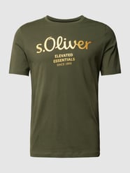 T-shirt z nadrukiem z logo od s.Oliver RED LABEL Zielony - 36