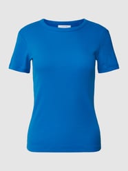 T-Shirt in Feinripp-Optik Modell 'Samuna' von OPUS Blau - 42