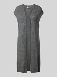 Cardigan met opengewerkte voorkant van ZABAIONE Grijs / zwart - 48