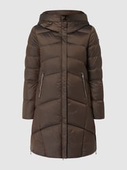 Lange donsjas met capuchon, model 'Adrya' van Geox Bruin - 12