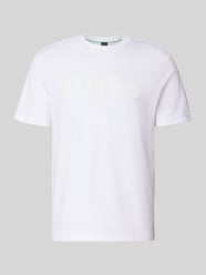 Regular Fit T-Shirt aus reiner Baumwolle Modell 'TS_STRUCTURE LOGO 1027473' von BOSS Green - 3