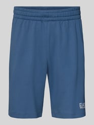 Szorty dresowe z logo i kieszeniami wpuszczanymi od EA7 Emporio Armani - 7