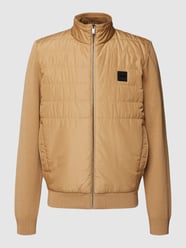 Gebreid jack met contrastgarnering, model 'Lavando' van BOSS Wit - 29