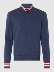 Sweatjacke mit Strickbündchen von Mey Blau - 35