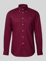 Regular fit zakelijk overhemd van puur katoen van Tommy Hilfiger Bordeaux - 41