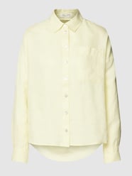 Overhemdblouse van puur linnen met borstzak van Christian Berg Woman Geel - 47