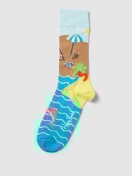 Sokken met all-over motief, model 'Beach Break' van Happy Socks Blauw / turquoise - 18