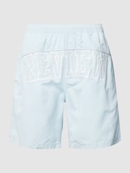 Badehose mit Label-Stitching von REVIEW Blau - 9