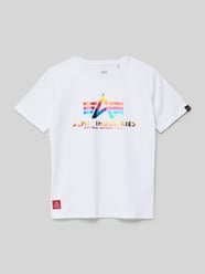 T-Shirt mit Label-Print von Alpha Industries Weiß - 13