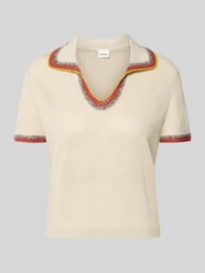 t-shirt w imitacji dzianiny z kontrastową lamówką od Stefanel - 12