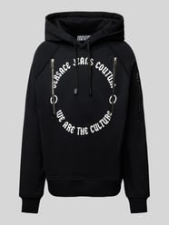 Hoodie mit Label- und Statement-Print von Versace Jeans Couture Schwarz - 38