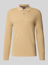 Slim Fit Poloshirt mit Knopfleiste von Christian Berg Men Beige - 25