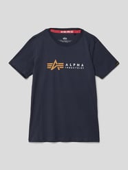 T-Shirt mit Label-Print Modell 'Label' von Alpha Industries Blau - 16
