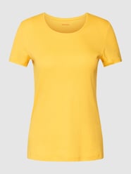 T-Shirt mit geripptem Rundhalsausschnitt von Montego Gelb - 44