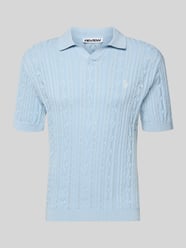 Slim Fit Strick-Poloshirt mit Label-Stitching von REVIEW - 35