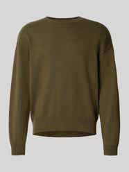 Sweter z dzianiny o kroju oversized z prążkowanymi wykończeniami model ‘Kurt’ od WOODBIRD - 35