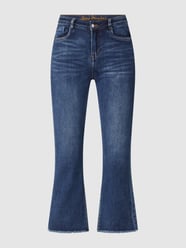 Cropped High Waist Jeans mit Stretch-Anteil Modell 'Mimi' von Blue Monkey Blau - 36