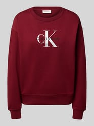 Sweatshirt met logo en ronde hals van Calvin Klein Jeans Bordeaux - 31