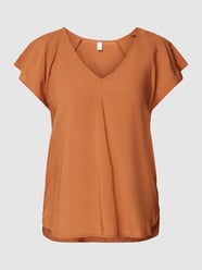 Blusenshirt aus Viskose mit V-Ausschnitt von QS by s.Oliver Braun - 23