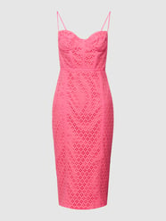 Knielanges Kleid mit Spitzenbesatz Modell 'CHARLEY' von Bardot Pink - 20