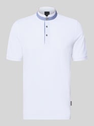 Slim Fit Poloshirt mit Stehkragen von bugatti - 5