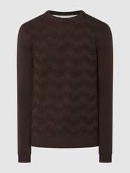 Pullover met gestructureerd motief, model 'Romen' van Selected Homme Bruin - 44