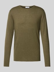 Longsleeve mit geripptem Rundhalsausschnitt Modell 'Rome' von SELECTED HOMME Grün - 2