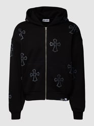 Sweatjacke mit CRUCIFIX BLING Strasssteinen von REVIEW Schwarz - 16