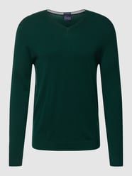 Kaschmirpullover mit abgerundetem V-Ausschnitt von Christian Berg Men Grün - 36