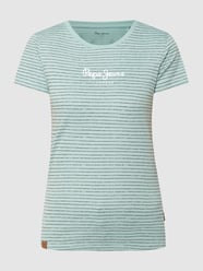 T-Shirt mit Streifenmuster Modell 'Mahsa' von Pepe Jeans Mint - 40