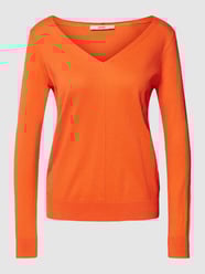 Gebreide pullover met streepmotief van Esprit Oranje - 37