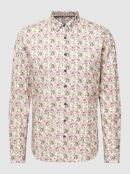 Freizeithemd mit Allover-Muster von NO EXCESS Pink - 38
