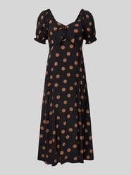 Midikleid aus Viskose mit Puffärmeln von Apricot - 5