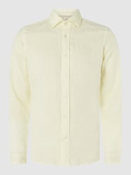 Koszula lniana o kroju slim fit od Fil Noir Żółty - 18