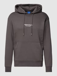 Hoodie met labelprint, model 'JORVESTERBRO' van Jack & Jones Grijs / zwart - 32