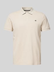 Regular Fit Poloshirt mit Logo-Stitching von Tom Tailor Beige - 46