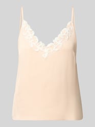 Top w stylu bluzki z obszyciem koronką model 'GIONA' od DRYKORN Fuksjowy - 1