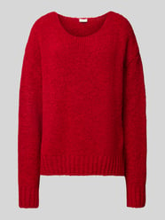 Oversized Strickpullover mit gerippten Abschlüssen von Milano Italy Rot - 41