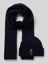 Czapka beanie w zestawie z szalem z dodatkiem wełny od Polo Ralph Lauren - 19