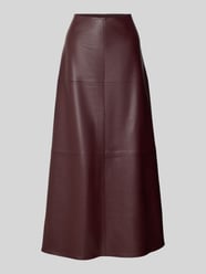 Regular fit midirok in leerlook van Jake*s Collection - 1