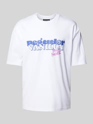 Oversized T-Shirt mit Label-Print Modell 'HAMLIN' von Pegador Weiß - 30