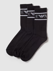 Sokken met contraststrepen in een set van 3 paar van Emporio Armani Grijs / zwart - 18