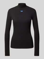 Longsleeve mit geripptem Stehkragen von Hugo Blue Schwarz - 35