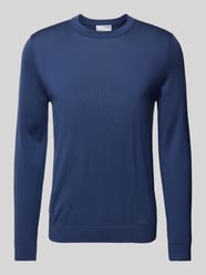 Strickpullover mit gerippten Abschlüssen Modell 'TRAY' von SELECTED HOMME Blau - 12