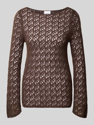 Gebreide pullover met semi-transparante look en ronde hals van COMMA - 29