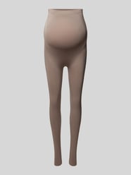 Skinny Fit Umstands-Leggings mit elastischem Bund Modell 'JEANNE' von Mamalicious Beige - 11