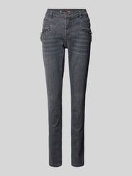 Slim fit jeans met ritssluitingen, model 'Florida-Z' van Buena Vista Grijs / zwart - 28