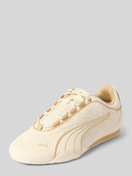 Sneakers van leermix met gestikt logo van PUMA Beige - 10