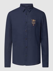 Vrijetijdsoverhemd met labelstitching, model 'CAMICIA M.L.' van Aeronautica Militare Blauw / turquoise - 4