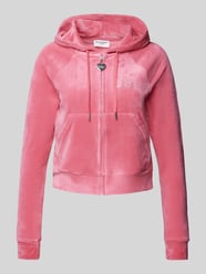 Sweatjack met label met strass-steentjes, model 'MADISON' van Juicy Couture Fuchsia - 6